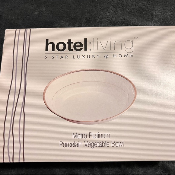 NWT Hotel Living Metro Platinum Porcelain Vegetable Bowl - Picture 2 of 7
